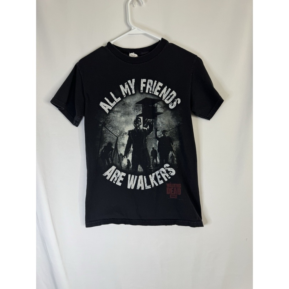 Walking Dead T-Shirt Adult Small Black "All My Friends Are Walkers" Graphic Tee